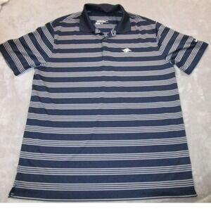 Nike Golf Polo Shirt Mens Large Blue Striped Dri-FIT Disney Performance Swoosh
